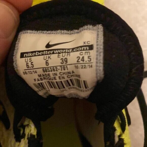 Nike Hypervenom Phelon II TF Soccer Shoes US Yellow & Black Trainers Size 7 - Picture 7 of 8